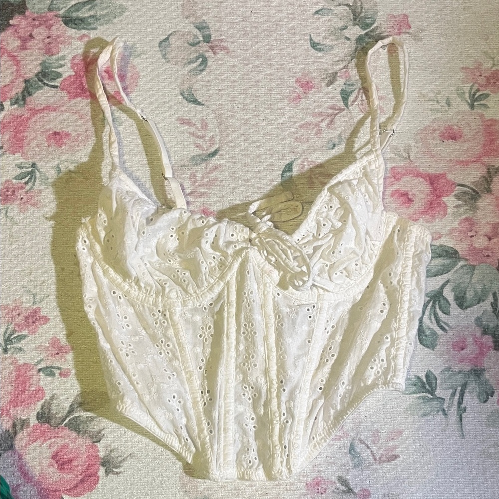 Urban Outfitters Out From Under White Eyelet Lace Crop Top
